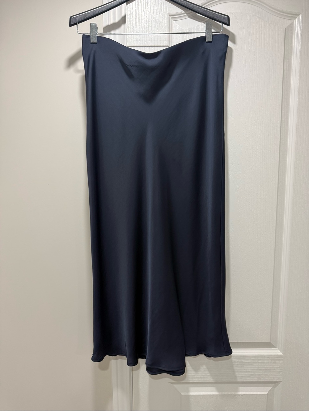 Zara Navy Satin Slip Midi Skirt, XL